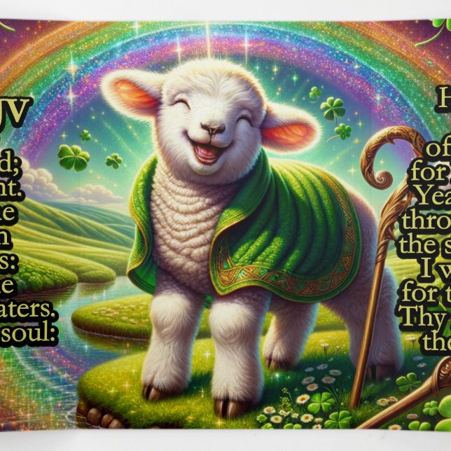 Psalm 23 KJV Tract - Joyful Lamb Tri-Fold Card (Inside Middle)