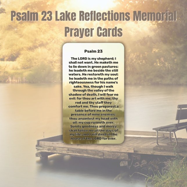 Psalm 23 Lake Reflections Memorial Prayer Card (Creator Uploaded)