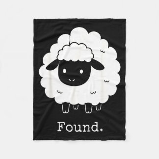 Psalm 23 Lamb Christian Found Minimalist Sheep Fleece Blanket