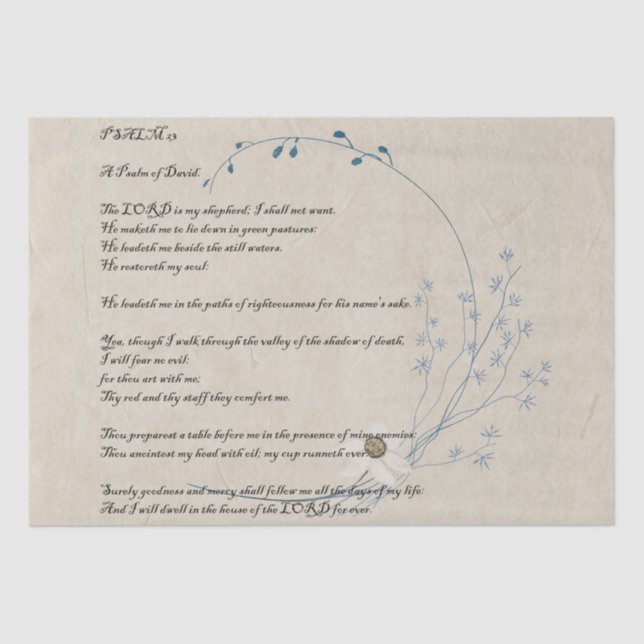 Psalm 23 Lord's Prayer Wildflower Tissue Paper (Front)