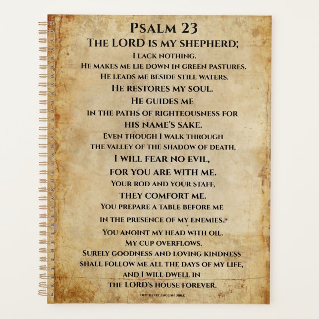 Psalm 23  { NHEB version.} Planner (Front)