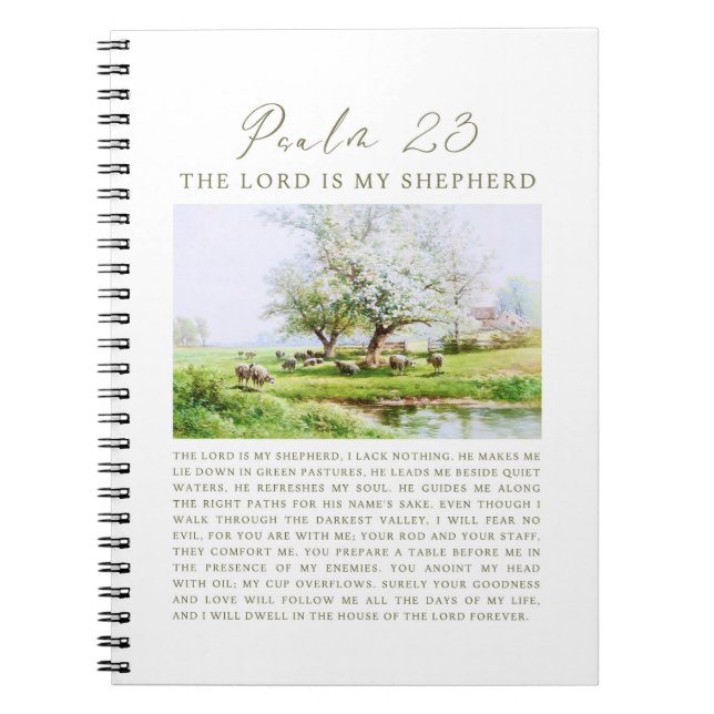 Psalm 23 NIV The Lord is My Shepherd  Notebook (Front)