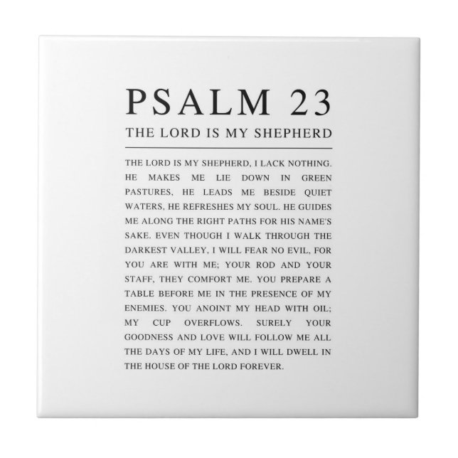 Psalm 23 NKJV Bible The Lord is My Shepherd Tile (Front)