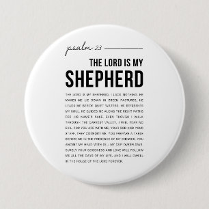 Psalm 23 NKJV The Lord is My Shepherd 7.5 Cm Round Badge
