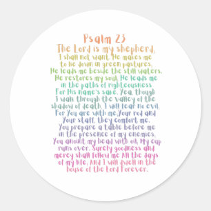 Psalm 23 NKJV The Lord is My Shepherd Classic Round Sticker