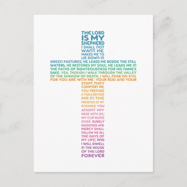 Psalm 23 NKJV The Lord is My Shepherd Postcard (Front)