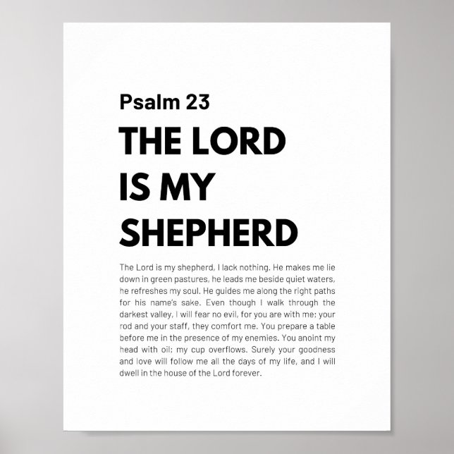 Psalm 23 NKJV The Lord is My Shepherd Poster (Front)