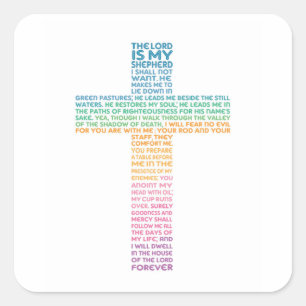 Psalm 23 NKJV The Lord is My Shepherd Square Sticker