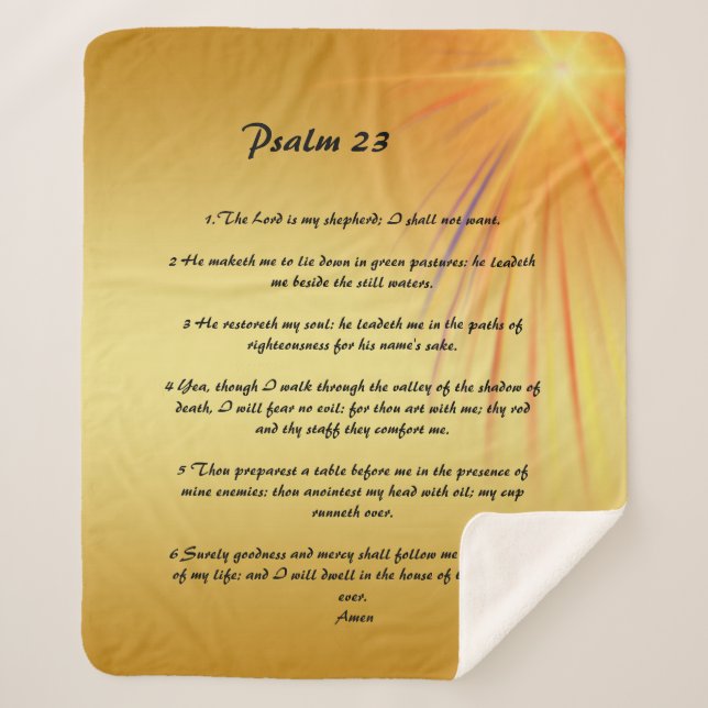 Psalm 23   sherpa blanket (Front)
