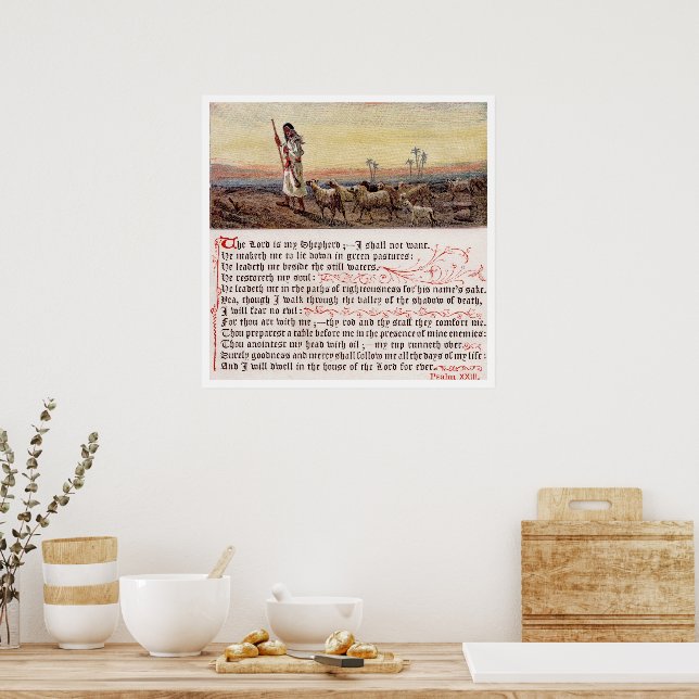 Psalm 23 SQ Poster (Kitchen)