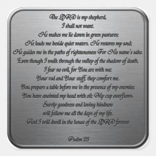 Psalm 23 - Steel Square Sticker