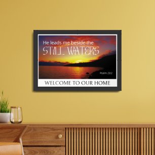 Psalm 23 STILL WATERS Christian Bible Verse Poster
