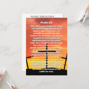 Psalm 23 Sunset Cross Celebration of Life Funeral Invitation