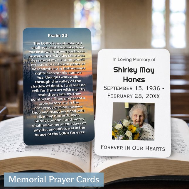 Psalm 23 Sunset Lake Memorial Prayer Card (Creator Uploaded)