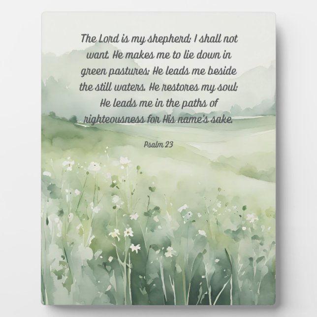 Psalm 23 The Lord is My Shepherd 8x10 Art Sign Plaque (Front)