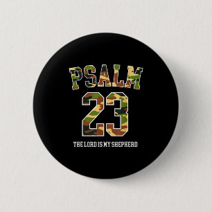 Psalm 23 The Lord Is My Shepherd Camouflage Christ 6 Cm Round Badge