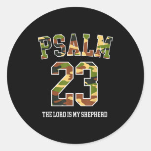 Psalm 23 The Lord Is My Shepherd Camouflage Christ Classic Round Sticker