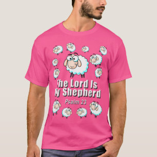 Psalm 23 The Lord Is My Shepherd Cartoon Sheep T-Shirt