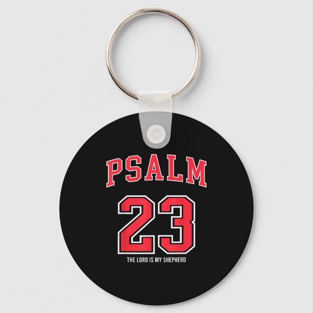 Psalm 23 The Lord Is My Shepherd Christian Footbal Key Ring (Front)