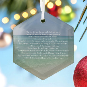Psalm 23 The Lord is My Shepherd Church Christmas Glass Tree Decoration