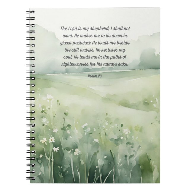 Psalm 23 The Lord is My Shepherd Journal Notebook (Front)