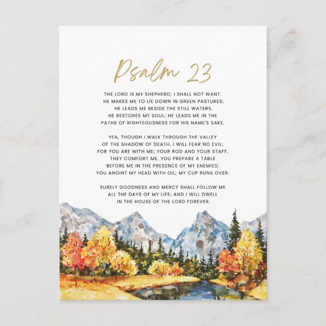 Psalm 23 The Lord is My Shepherd Postcard (Front)