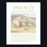Psalm 23 The Lord is My Shepherd Poster<br><div class="desc">Create a peaceful and faith-filled space with this elegant Psalm 23:1 Bible verse poster. Featuring the powerful words “The Lord is my shepherd; I shall not want” in a refined minimalist layout, this artwork brings comfort, trust, and calm into any room. Designed with a soft neutral palette and classic typography,...</div>