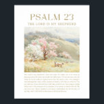 Psalm 23 The Lord is My Shepherd Poster<br><div class="desc">Create a peaceful and faith-filled space with this elegant Psalm 23:1 Bible verse poster. Featuring the powerful words “The Lord is my shepherd; I shall not want” in a refined minimalist layout, this artwork brings comfort, trust, and calm into any room. Designed with a soft neutral palette and classic typography,...</div>