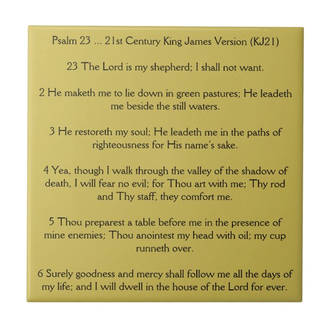 Psalm 23 The Lord is my Shepherd Tile (Front)