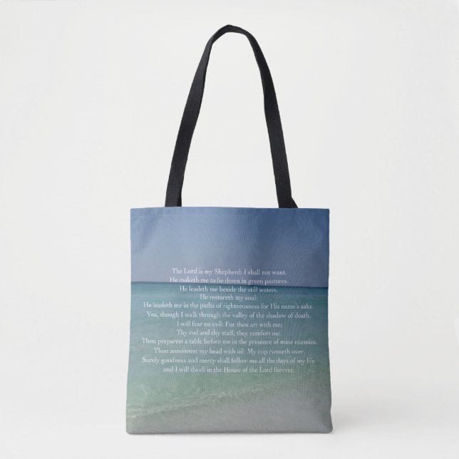 Psalm 23 The Lord is My Shepherd Tote Bag (Front)