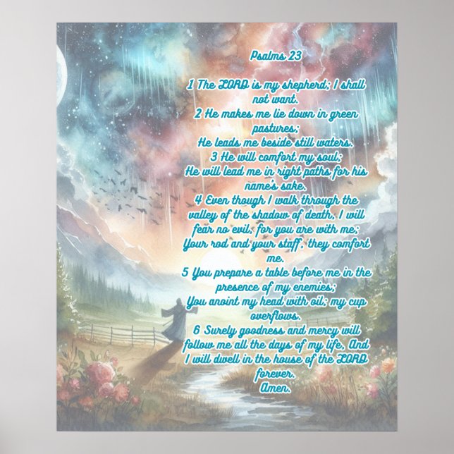 Psalm 23 The Lord Is My Shepperd  Poster (Front)