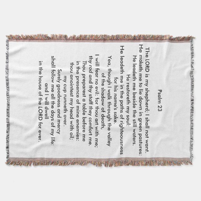 Psalm 23 Throw Blanket (Front)
