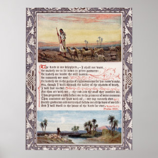 Psalm 23 Vintage Poster