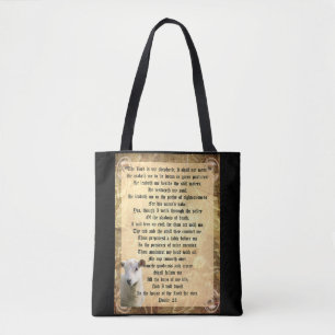 Psalm 23 with Lamb  Tote Bag