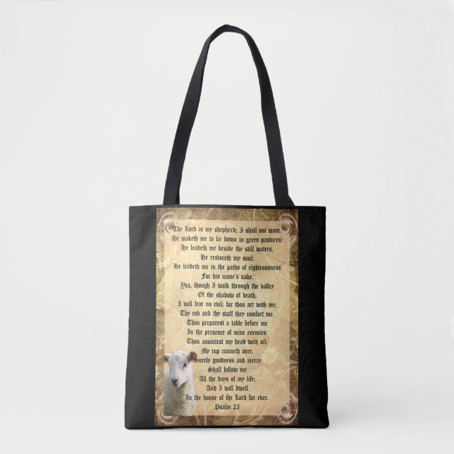 Psalm 23 with Lamb  Tote Bag (Front)