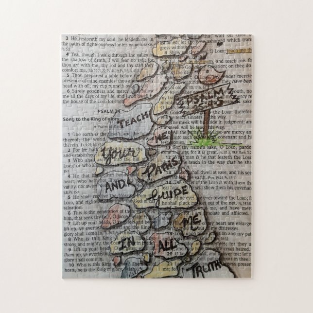 Psalm 25:4-5 - Teach Me Your Paths Jigsaw Puzzle (Vertical)