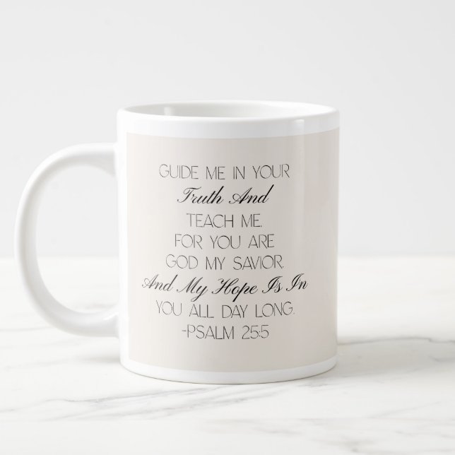 Psalm 25:5 Hope Bible Verse Mug  (Left)