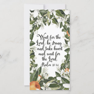 Psalm 27:14, Watercolor bible verse bookmark