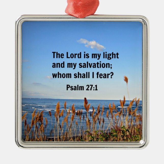 Psalm 27:1 metal tree decoration (Front)