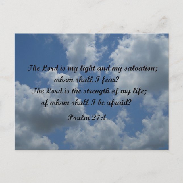 Psalm 27:1 postcard (Front)