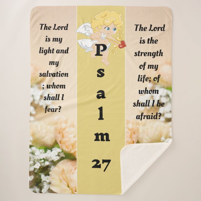 Psalm 27:1 sherpa blanket (Front)