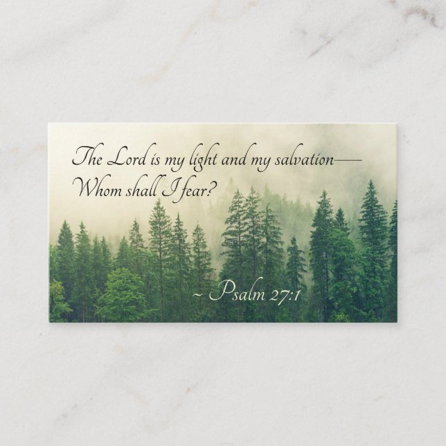 Psalm 27:1 The Lord is my light and my salvation— Business Card (Front)