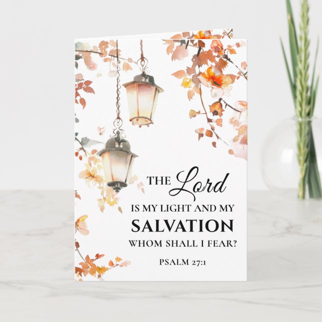 Psalm 27:1 The Lord is my Light & Salvation Bible Card (Front)