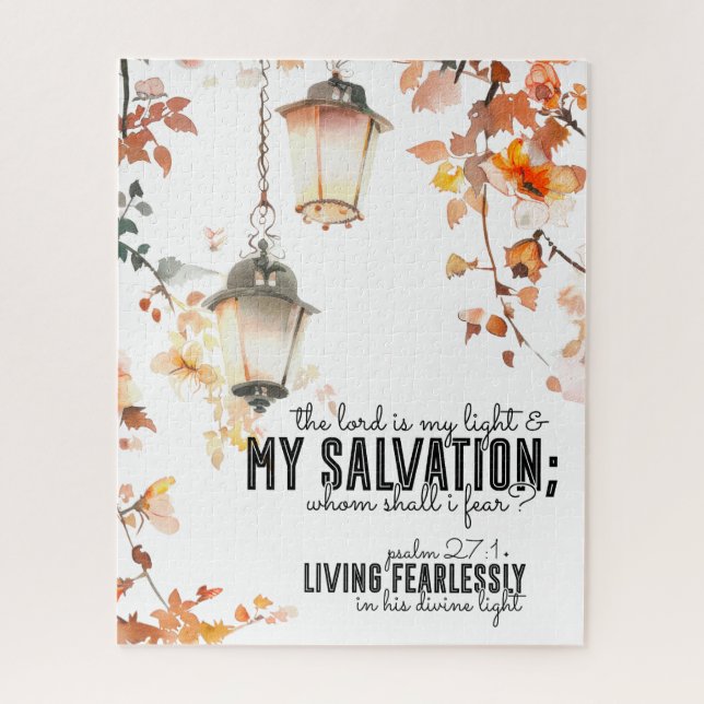 Psalm 27:1 The Lord is my Light & Salvation Bible Jigsaw Puzzle (Vertical)
