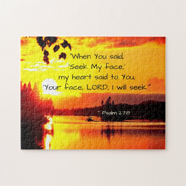 Psalm 27:8 Your Face LORD I will Seek Bible Jigsaw Puzzle (Horizontal)