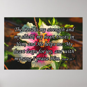 Psalm 28:7, Hibiscus Poster
