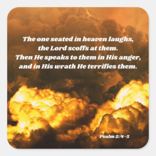 Psalm 2 Wrath of God Bible Verse  Square Sticker