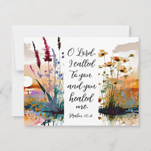 Psalm 30:2 Lord You healed me Christian Bible Card