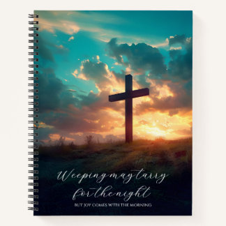 Psalm 30:5 Christian Cross Custom Notebook