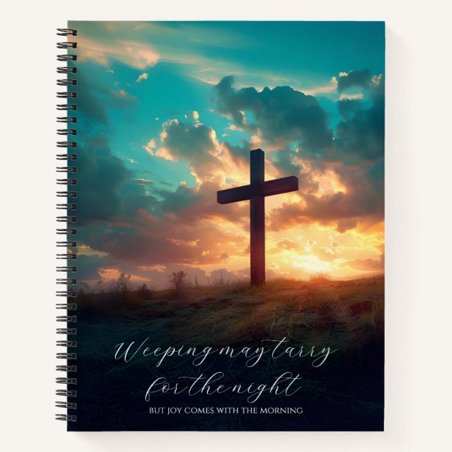 Psalm 30:5 Christian Cross Custom  Notebook (Front)